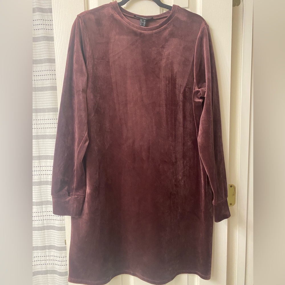 Forever 21 Velvet Dress in Deep Maroon Size 1X